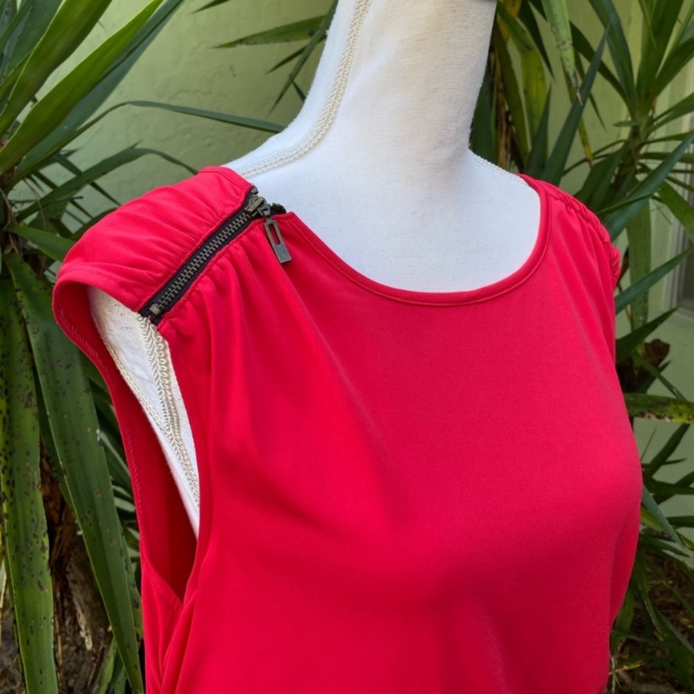 Ruched Red Dress - Picture 6 of 9